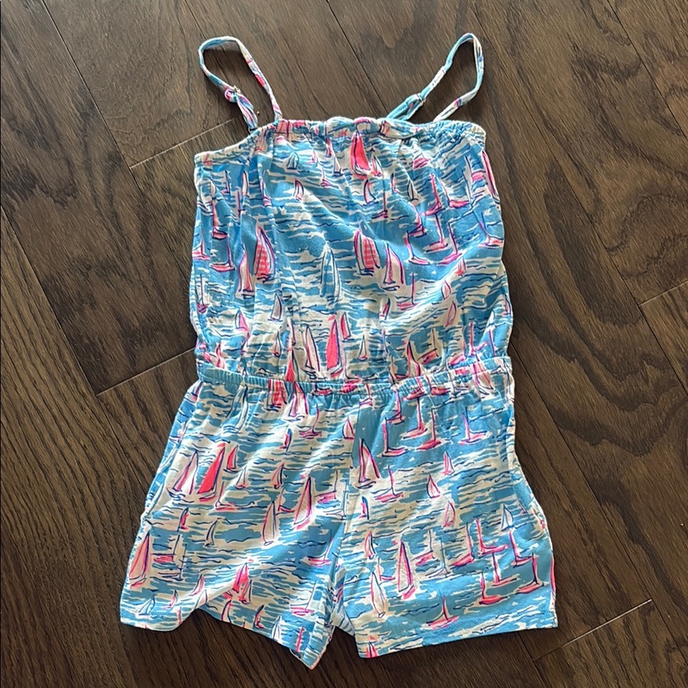 Lilly Pulitzer Blue and Pink Tropical Romper